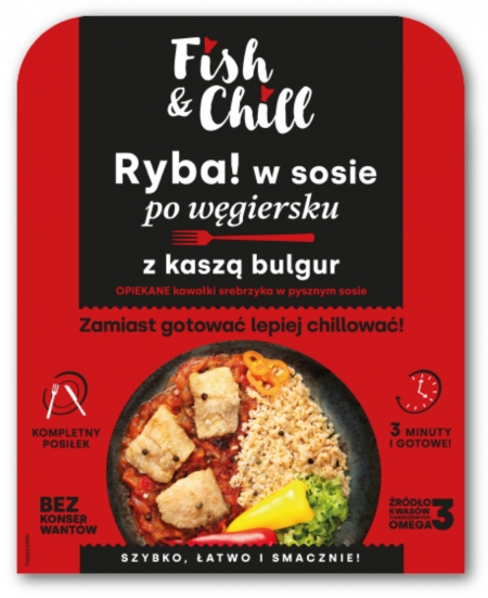 Fish&Chill ryba w sosie po węgiersku z kaszą bulgur 