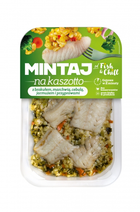 Mintaj na kaszotto z brokułem 