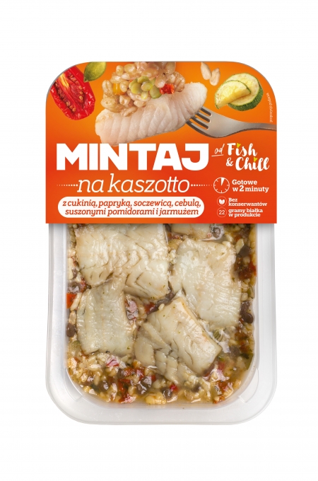 Mintaj na kaszotto z cukinią